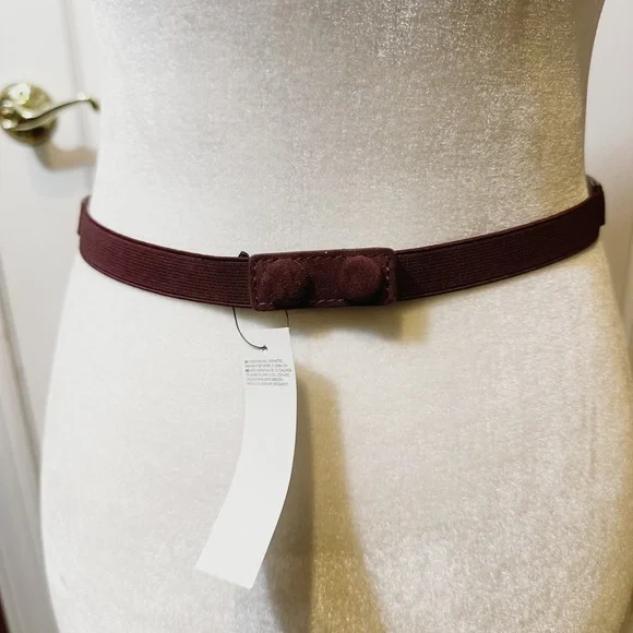 NWT White House Black Market Purple Suede and Elastic Belt - Picture 2 of 3